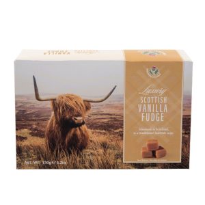Luxury vanilla fudge highland cow carton