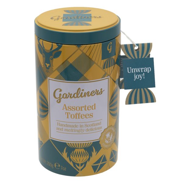 NEW Assorted Toffee Tartan Tin 200g