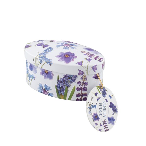 Purple Flowers Vanilla Fudge Tin 120g